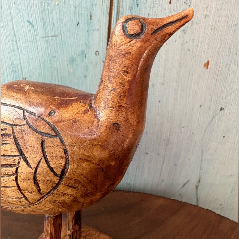From Grand Cayman Island, BWI Handcrafted Wooden Bird Sculpture - Picture 5 of 10